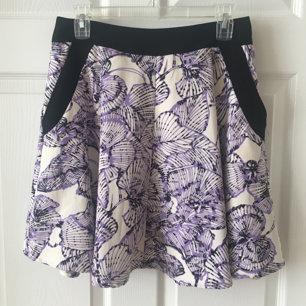 Francescas | Purple Floral Skirt NWOT
